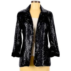 Beautiful sequin blazer, midnight black size medium
